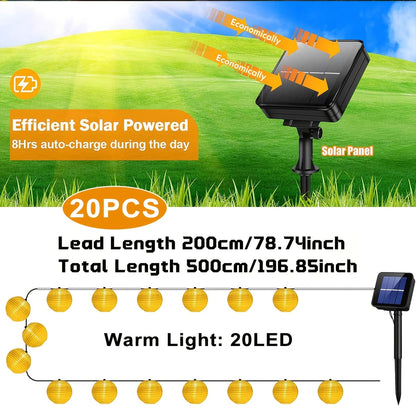 30/20 Stück Warmweiße LED Solarleuchten für Außen, Solar-Laterndlichterkette für den Außenbereich, IP65 Solarbetriebene Feengartenleuchten, Automatisches Ein/Aus, 8 Blinkmodi, für Oster- und Weihnachtsdeko, Terrassen, Camping- und Gartendeko für Draußen