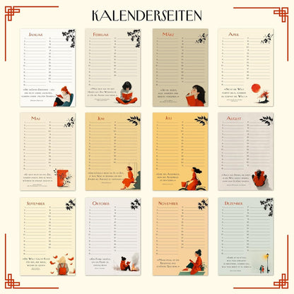 Geburtstagskalender mit Zitaten undatiert Geburtstagsplaner Wandkalender A5 immerwährend Jahresunabhängig Kalender Geburtstagsübersicht zum Aufhängen in zartem Aquarell Buch Sprüche Affirmationen