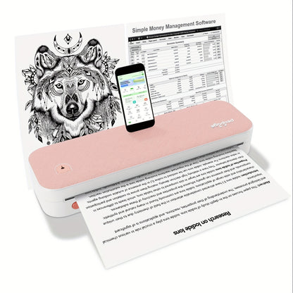 PeriPage A40 tintenloser Drucker, tragbarer Drucker, Tätowierdrucker, unterstützt 20,98 cm x 29,69 cm US-Briefpapier, drahtloser tintenloser mobiler Reisedrucker, kompatibel mit Android  IOS, Thermopapier Tätowierpapier. 25 Thermopapiere