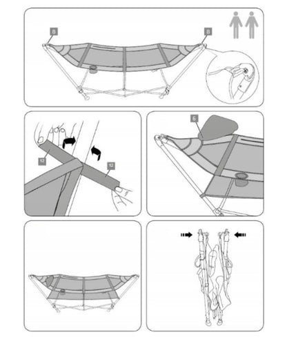Garten-Hängemattenstuhl mit Camping-Gestell für den Garten, hält bis zu 135 kg, strapazierfähige Tragetasche