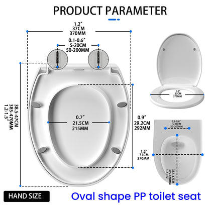 Toilettendeckel mit Absenkautomatik D-Form WC Sitz mit Absenkautomatik -Toilettensitz Quick Release Funktion, Abnehmbar Toilettensitz,Premium Klodeckel aus mit verstellbaren Scharnieren, Klobrille, WC deckel