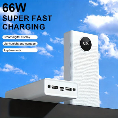 50000mAh Powerbank, 66W Schnellladung, tragbares mobiles Netzteil, Outdoor-Notstromreserve, schneller USB-Ladegerät, leicht zu transportieren, intelligente Digitalanzeige, geeignet für iPhone, Android  digitale Geräte, sicherer Lithium-Polymer-Akku