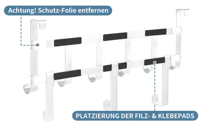 Türhaken aus Edelstahl – ein flexibler  langlebiger Kleiderbügel für die Tür hinter der Tür – multifunktionaler Haken, platzsparender Türhaken für die gesamte Wohnung