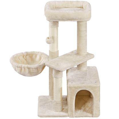 Costoffs Katzenbaum Kratzbaum mit Aussichtsplattform 87 cm Kletterbaum Liegemulde Katzenhöhle Sisalstämme