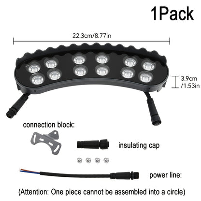 1/4/6/10/12er-Pack LED Ring Baumbeleuchtung, Außenbeleuchtung, Landschaftsbeleuchtung, Hochspannungswicklung (Nicht-Solar), 12W Ring LED Baumleuchte, IP65 Boden-Landschaftsleuchte, Rasenleuchte, Europäischer Standard Ohne Stecker, Ring Fliesen Außenmontag