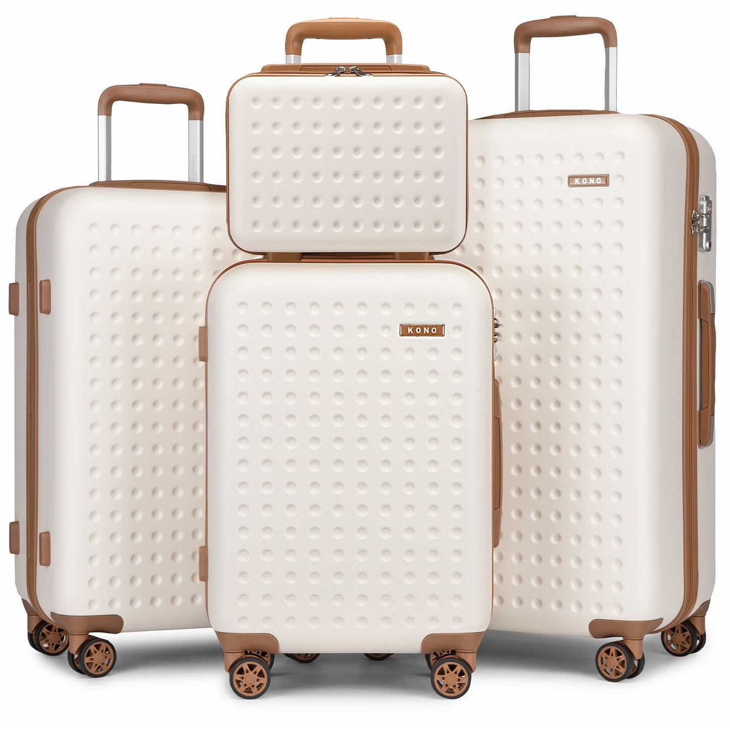 4/6-teiliges Koffer-Gepäckset mit 14/20/24/28 Zoll, Kono Stylish ABS+PC Polka Dot Hartschalenkoffer mit TSA-Schloss und Vanity Case 4-teiliges Set, Black Friday Thanksgiving Weihnachtsgeschenk