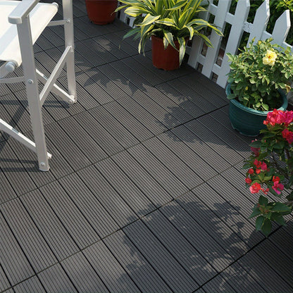 WPC-Tiles für den Außenbereich, 30 x 30 cm, Klick-Tiles für Balkon und Terrasse, Bodenbelag mit Klick-System