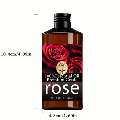 100 % reines ätherisches Rosenöl, geeignet für Haut-, Haar-, Nagel- & Badepflege – extrem gereinigtes feuchtigkeitsspendendes Öl mit langanhaltendem Rosenduft, Feuchtigkeitsspender bei Trockenheit, Massageöl für alle Hauttypen