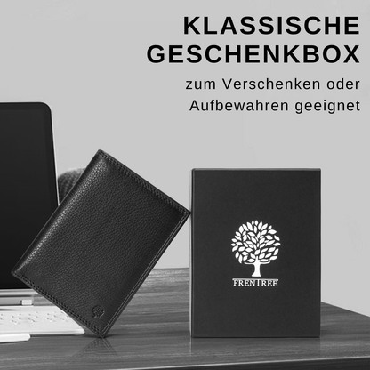 Herren Geldbörse aus echtem Wildleder – RFID Schutz, Vintage Stil, Großes Fassungsvermögen mit 12 Kartenfächern, Münzfach & Sichtfenster, Soft Touch, Langlebig