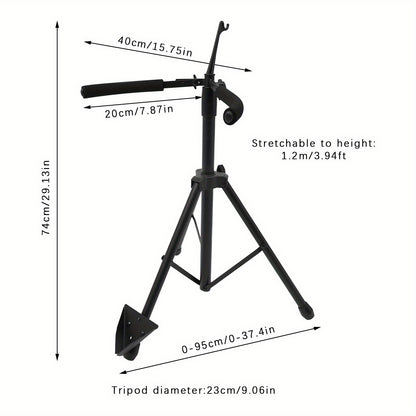 Verstellbares, faltbares Cello-Ständer | Home Black Cello-Ständer mit Haken für die Bogenhalterung, freistehend - Marke Cncest