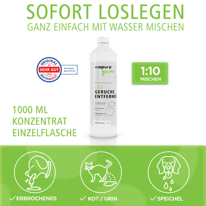 viopura Tiergeruchsentferner EXTRA STARK Geruchsneutralisierer Katzenurin und Tiergrüche