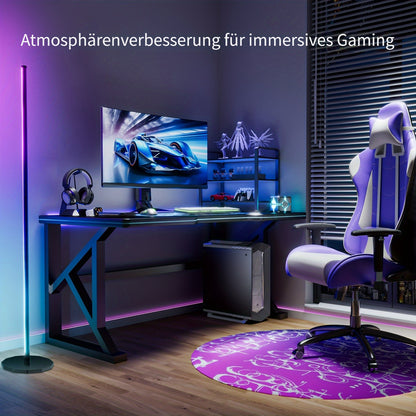 Ustellar Eck-Stehlampe, LED Stehlampe RGB+ICW Licht mit Musik-Sync 142,24cm Smart LED Ecklampe APP und Fernbedienung Farbwechsel Ecklicht für Wohnzimmer Schlafzimmer Gaming Räume