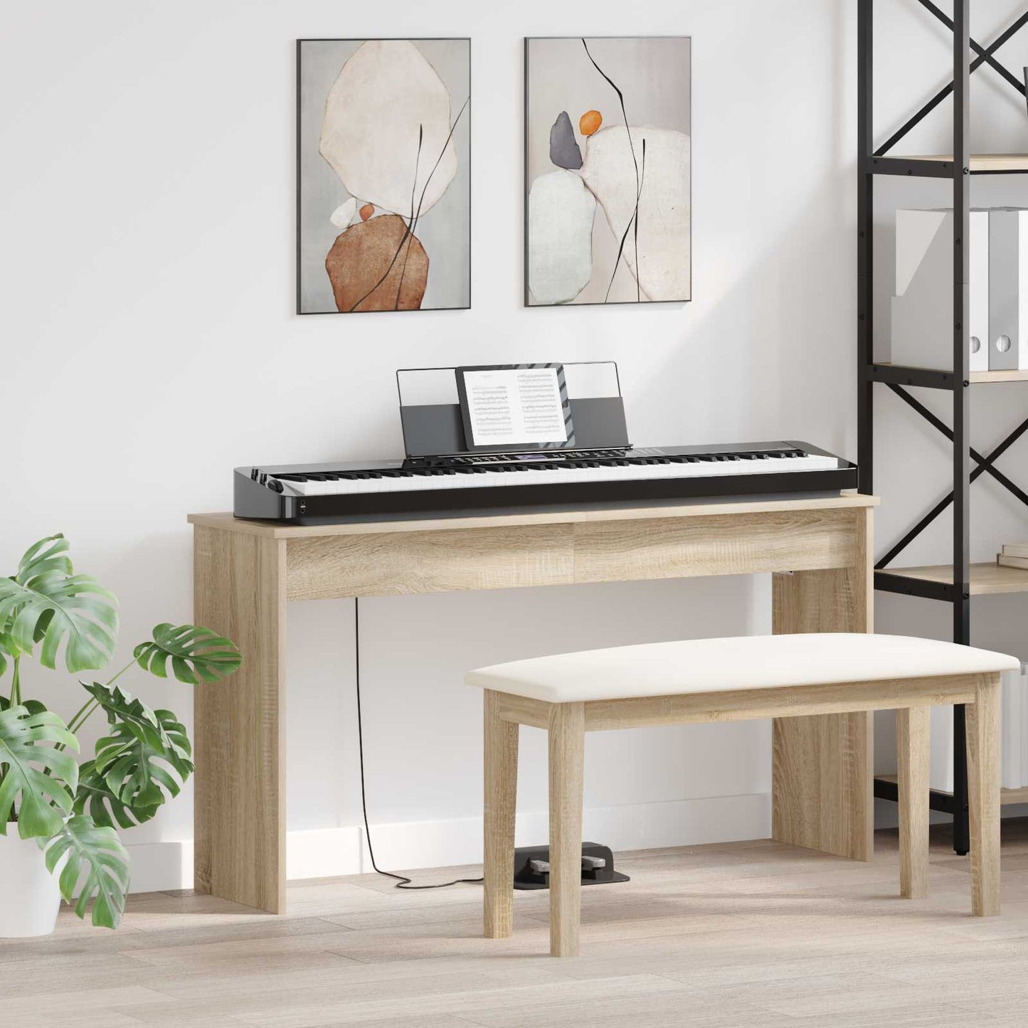 vidaXL Klavierständer Holzständer Musikständer Musikalisches Zubehör Instrumentenhalter Keyboard Möbel Studio Ständer Übungsständer Indoor Musiker Ständer Synthesizer Ständer