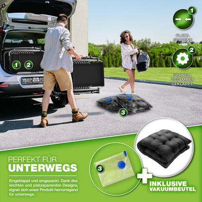 tillvex® Liegestuhl klappbar bis 200kg Sonnenliege Outdoor Gartenliege mit Kissen wetterfest Balkon, Garten & Terrasse Outdoor Liege verstellbar mit dickem Polster Relaxliege faltbar extra breit Nackenkissen Getränkehalter