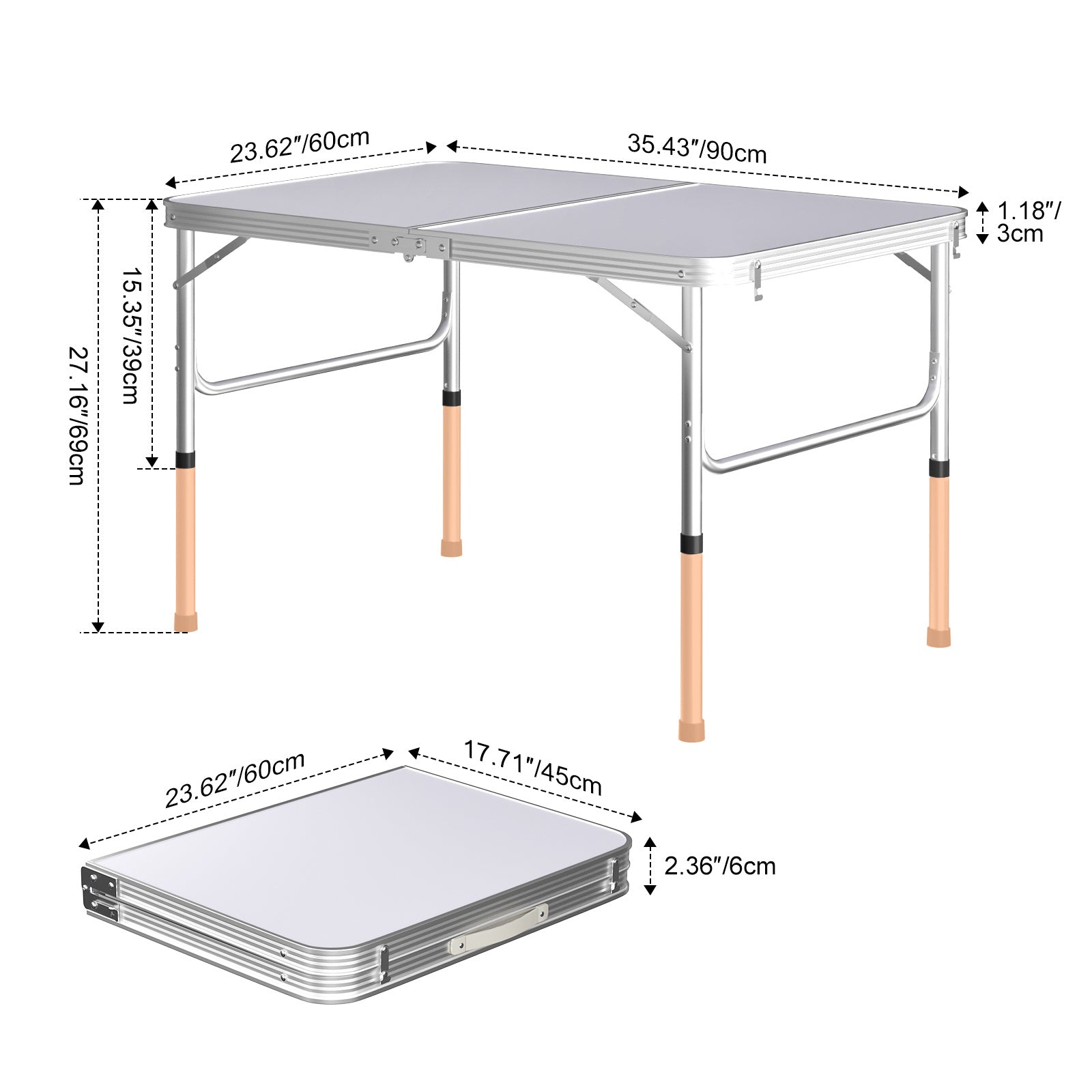 Camping-Klapptisch, 55 cm für Garten – Detailansicht 5