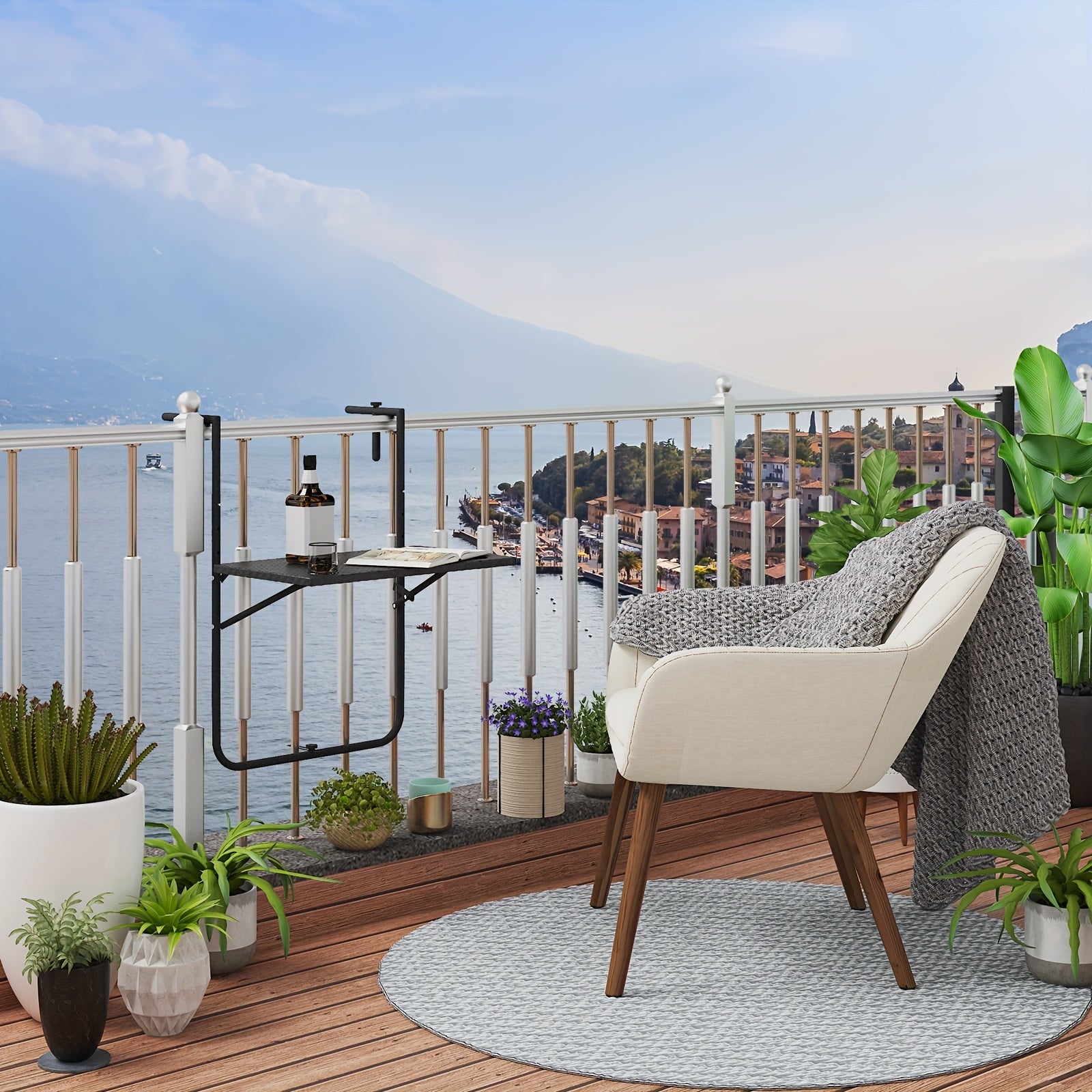 Camping-Klapptisch, Rattan für Garten und Balkon – Detailansicht 7