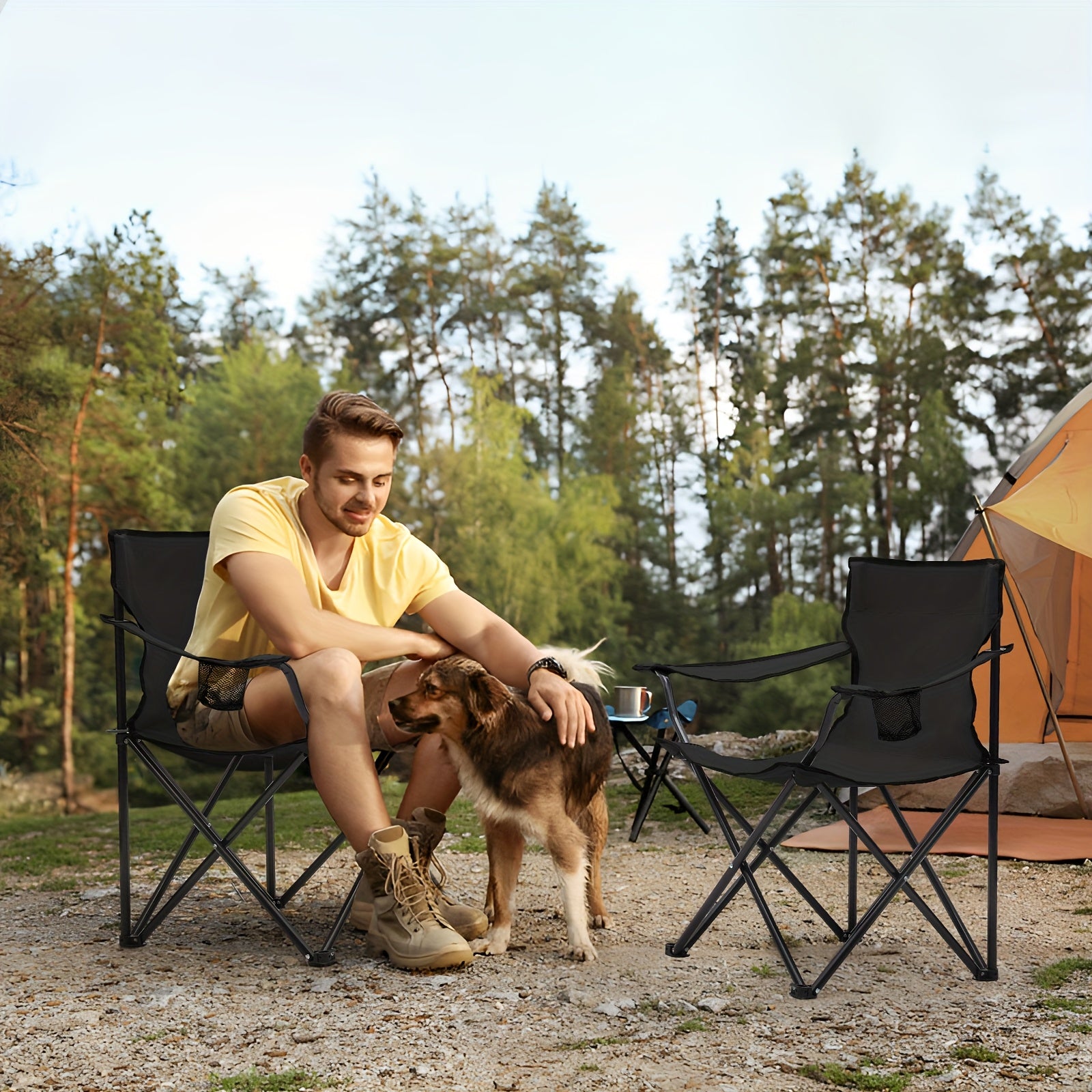 Campingstuhl, faltbar für Wohnen und Sitzen – Detailansicht 4
