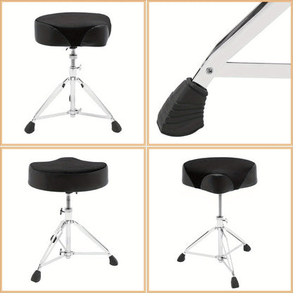 Trommelhocker mit Schneckengetriebe, drehbar  höhenverstellbar - stabil  ergonomisch, ideal für Zuhause oder Büro, Trommelhocker, rutschfest, geeignet für kleine, mittlere  große Personen, geeignet für Musikunterrichtsräume, Friseursalons, Schlagzeugübung
