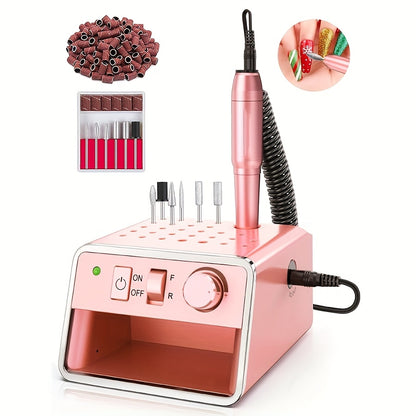 2-in-1 Nagelfeile, 20.000 U/min Elektrische Nagelpflegegerät mit Werkzeughalter und austauschbarem Schleifband – USB-betrieben für Zuhause und Salon, Hand- und Fußpflegesatz