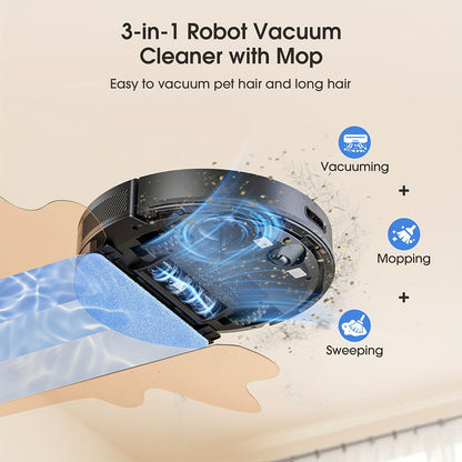 Lubluelu L20 Saug-Wisch-Roboter 7000Pa, 3-in-1-Roboterstaubsauger, Smart Mapping, 30 Sperrzonen, WiFi/App/Alexa, für Zuhause, Teppich, Tierhaare, Hartboden0