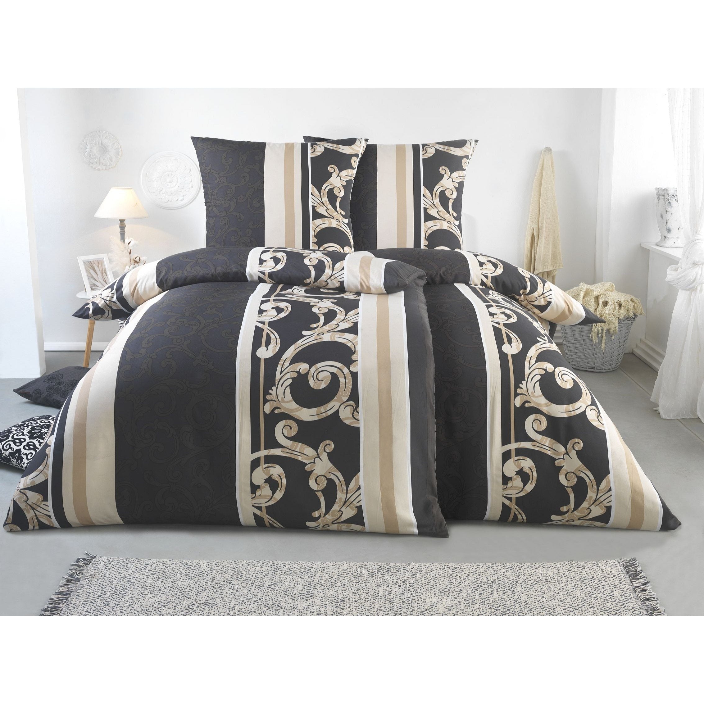 Bettwäsche 135x200 4teilig - Bettwäsche Set Allergiker geeignet - Bettbezug 135 x 200 & Kissenbezug 80x80 | modern & hochwertig