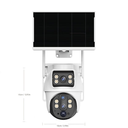 Solarbetriebene Außen-Sicherheitskamera mit SIM-Karte & 4G LTE - HD 8MP Dual-Lens, 10x Zoom, Bewegungsverfolgung/Menschenerkennung, Zwei-Wege-Sprechen, Vollfarb-Nachtsicht, für Heimüberwachung (Nein)