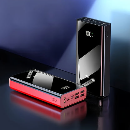 50000mAh Powerbank, 22,5W Schnellladung, Vollbild-Spiegel-Design, Großes Kapazitäts-Powerbank, Ausgestattet mit LED-Beleuchtung, Notfall-Backup-Stromversorgung für den Außenbereich, Geeignet für Telefon, Android und Digitale Geräte, Urlaubsgeschenk