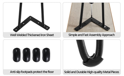 Costoffs 4er Set Tischbeine mit 2 Stangen Tischkufen Möbelfüße mit Schrauben Haarnadelbeine Tischgestell Länge 40 cm für Kaffeetisch/Hocker/Sitzbank/Stuhl
