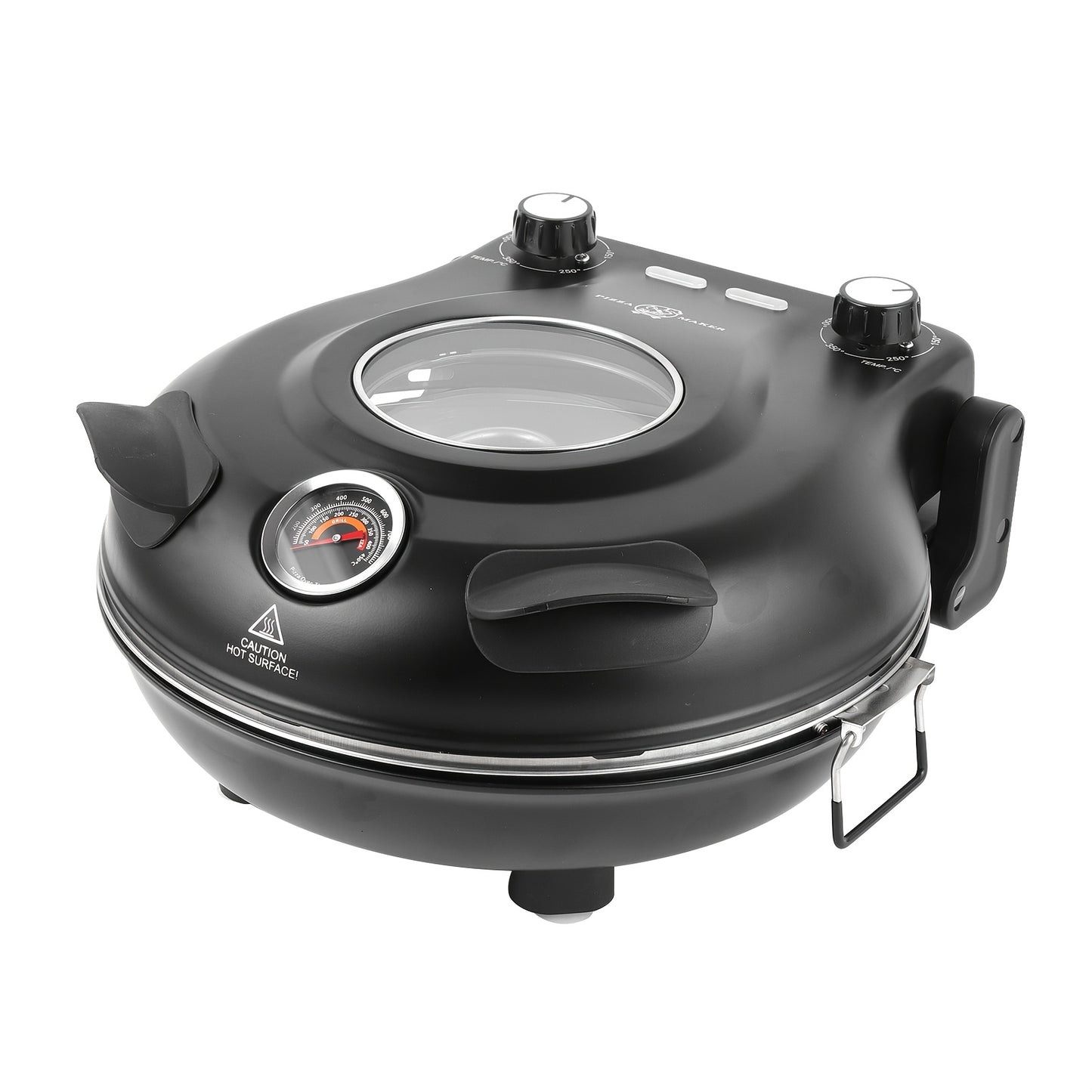KLAIF Elektrischer Pizzaofen 420 °C, separat einstellbare Ober-  Unterhitze, 31 cm Keramik-Pizzastein, 3tlg. Pizza-Zubehör-Set enthalten, 1200 W