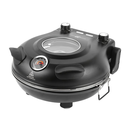 KLAIF Elektrischer Pizzaofen 420 °C, separat einstellbare Ober-  Unterhitze, 31 cm Keramik-Pizzastein, 3tlg. Pizza-Zubehör-Set enthalten, 1200 W