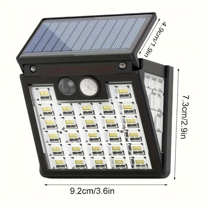4er-Set Solarleuchten für den Außenbereich, IP65 Bewegungsmelder-Außenleuchten mit 3 Beleuchtungsmodi, für Zaun, Hof, Wanddeko Solarstrahler für den Außenbereich