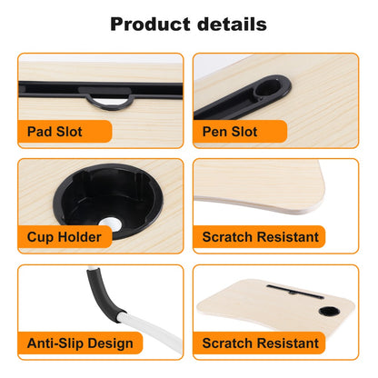 Betttisch Laptop Ständer Bett-Schreibtischständer mit klappbaren Beinen und Becherhalter Notebook-Ständer Computer-Laptop-Ablage für Sofa-Bett
