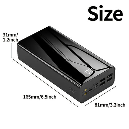 Eine 50000mAh Powerbank mit 22,5W superschnellem Laden und Digitalanzeige, ideal für Outdoor-Reisen und Camping. Dieses Hochleistungs-Akku-Set unterstützt das Schnellladen und ist kompatibel mit iPhone- und Android-Geräten.