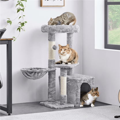 Costoffs Katzenbaum Kratzbaum mit Aussichtsplattform 87 cm Kletterbaum Liegemulde Katzenhöhle Sisalstämme