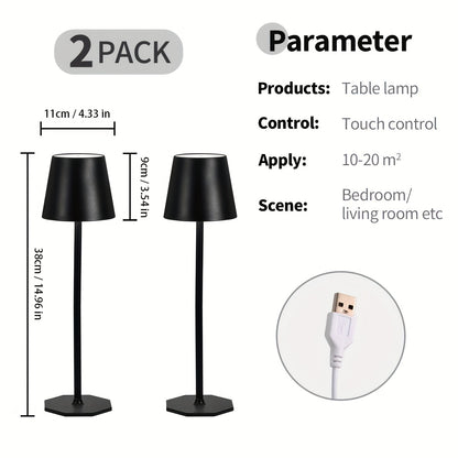 2er-Pack Kabellose Schreibtischlampe, Tragbare LED-Lampe, Stromversorgung über USB-Schnittstelle, Mit 3-Farben-Einstellbarer Dimmfunktion, Geeignet für Restaurants, Schlafzimmer/Bars, Partys im Freien/Camping/Café-Nachtlichter  Andere Orte