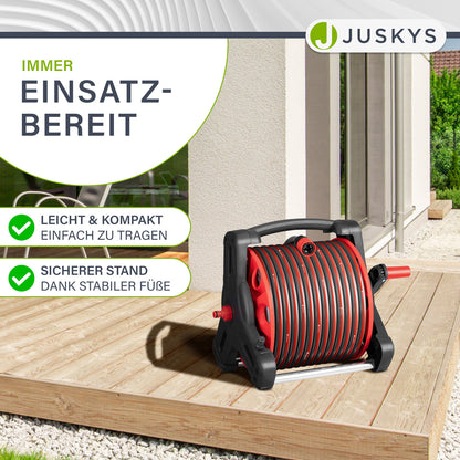 Schlauchtrommel Basic mit 30m Wasserschlauch & Multifunktionshandbrause