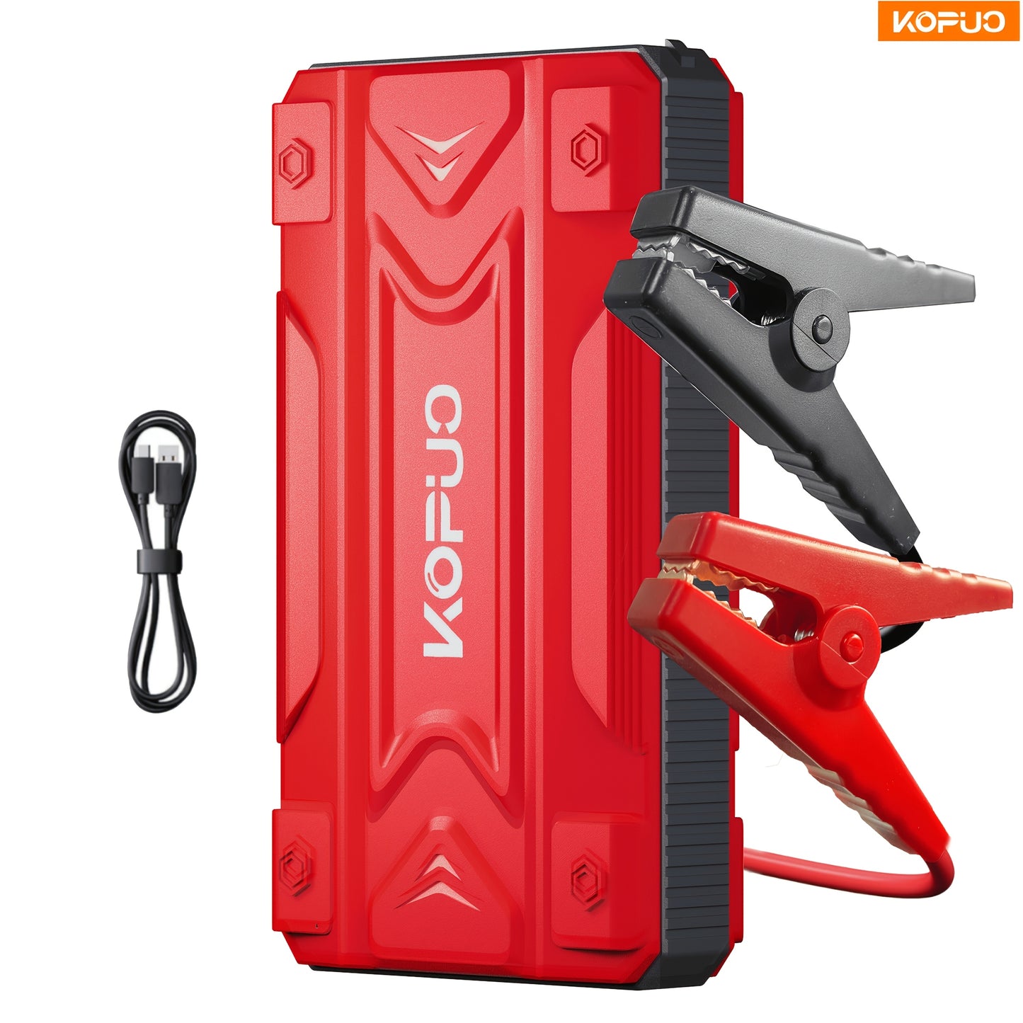 KOPUO 3000A/5000A Auto Starthilfe für Fahrzeuge (9L Benzin/8L Diesel) Tragbarer Batterie Booster, 12V Autobatterie Starthilfe mit Sicherheitskabeln, Schnellladung Autobatterie Booster, Kompaktes Design, Unverzichtbar für Camping