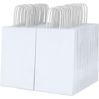 Geschenkset für Sie/Ihn, 100 Kraftpapier-Geschenktüten mit Griffen, geeignet für Halloween, Partys, Einzelhandel und Geschenkverpackung