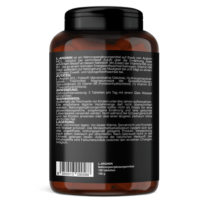 T-Rex Integratori L-Arginin 1000 mg mit Vitamin B1 und B6 – 120 Tabletten L-Arginin HCL, Vegan, Made in Italy