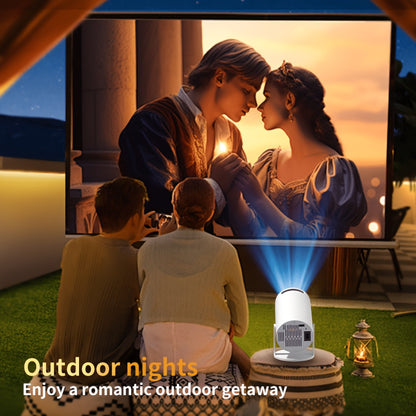 Tragbarer Projektor, Mini Heimkino Projektor, Unterstützt 4K HD, Kompatibel mit Smartphones/Tablets/Laptops, Stabiles Bild, Geeignet für Gaming und Präsentationen, Native 1080P, Inklusive Desktop-Ständer, WLAN, Drahtlose Konnektivität.