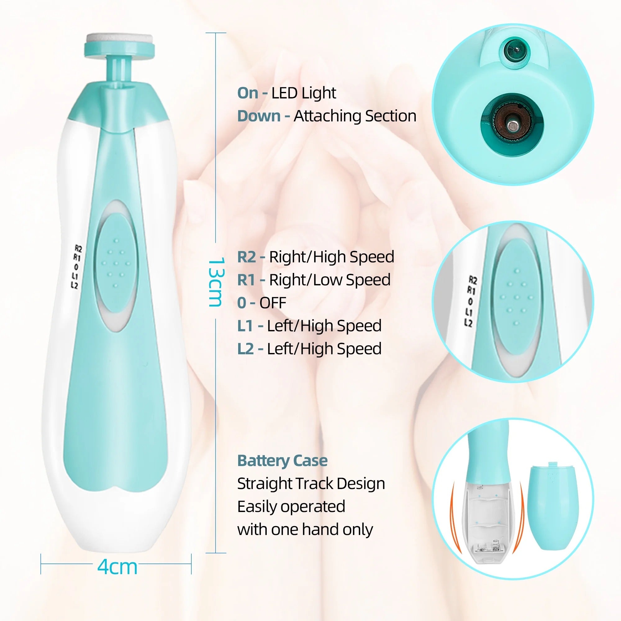 Cochildor Baby-Nagelschärfer, Rosa für Zehen Finger und Fahrzeug – Detailansicht 7