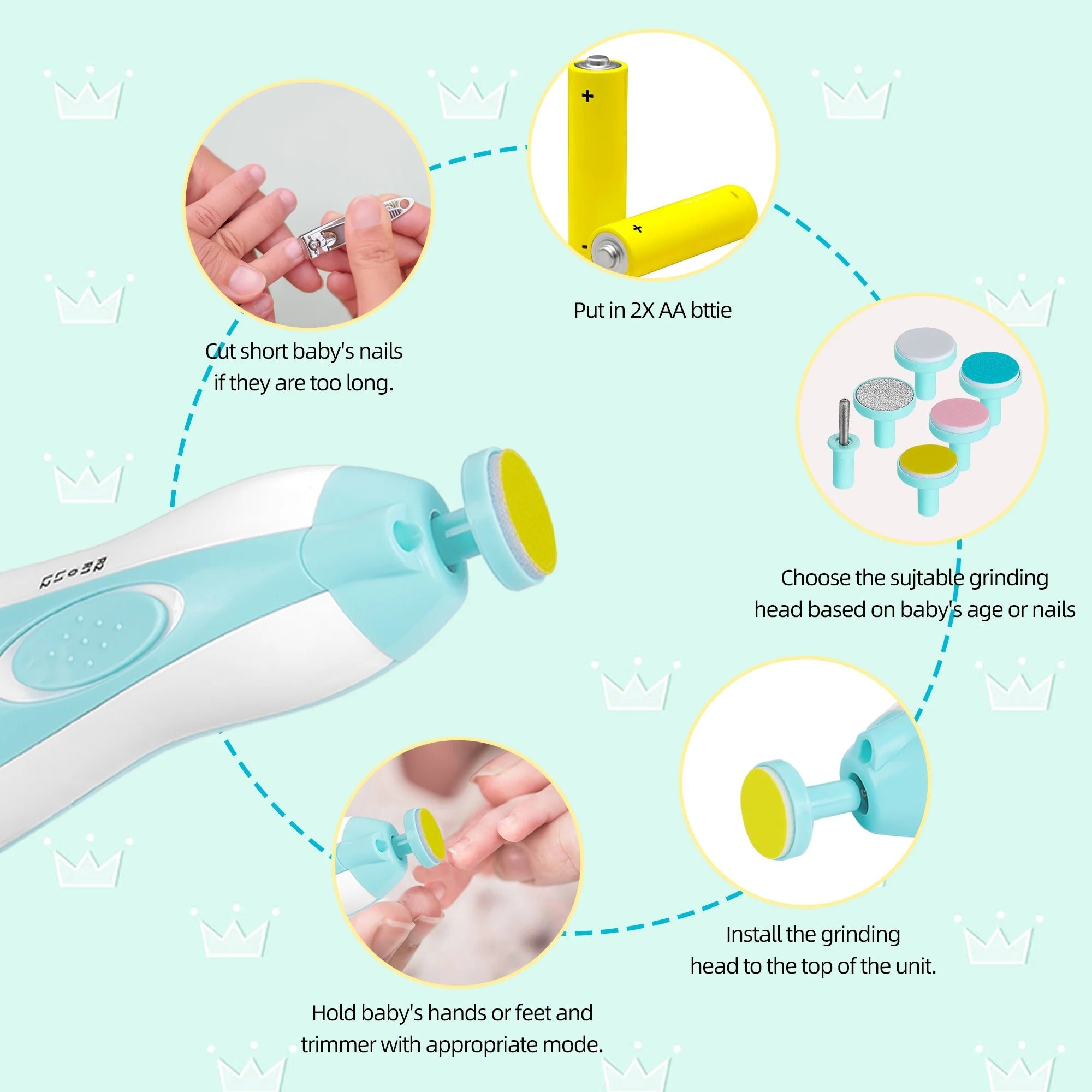 Cochildor Baby-Nagelschärfer, Rosa für Zehen Finger und Fahrzeug – Detailansicht 8