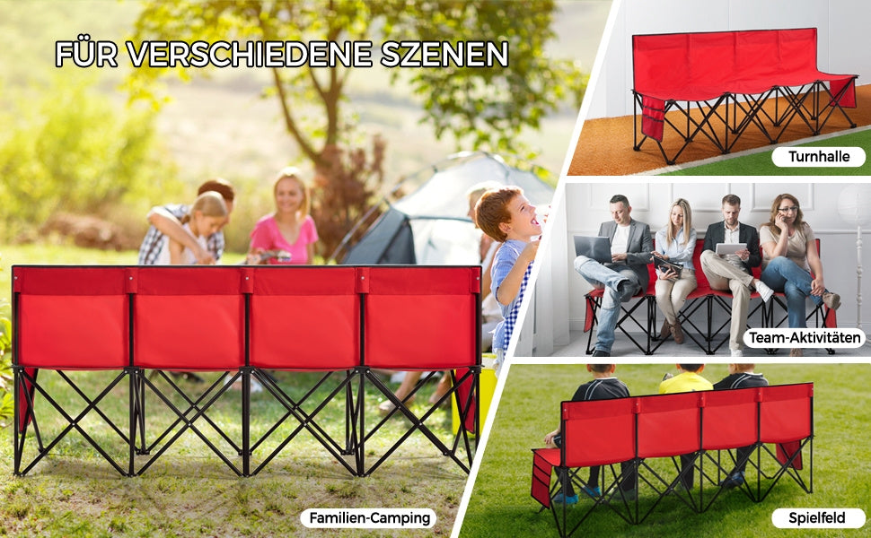 Costoffs Campingbank Tragbare Ersatzbank Klappbank, Schwarz für Camping und Reisen – Detailansicht 14