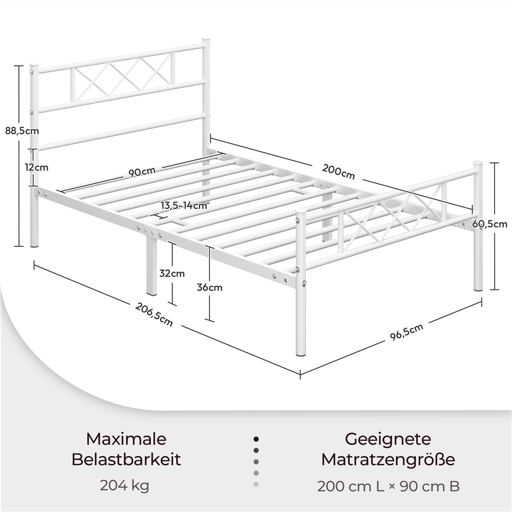 Costoffs Metallbett Einzelbett, 200 cm für Schlafzimmer und Bett – Detailansicht 6