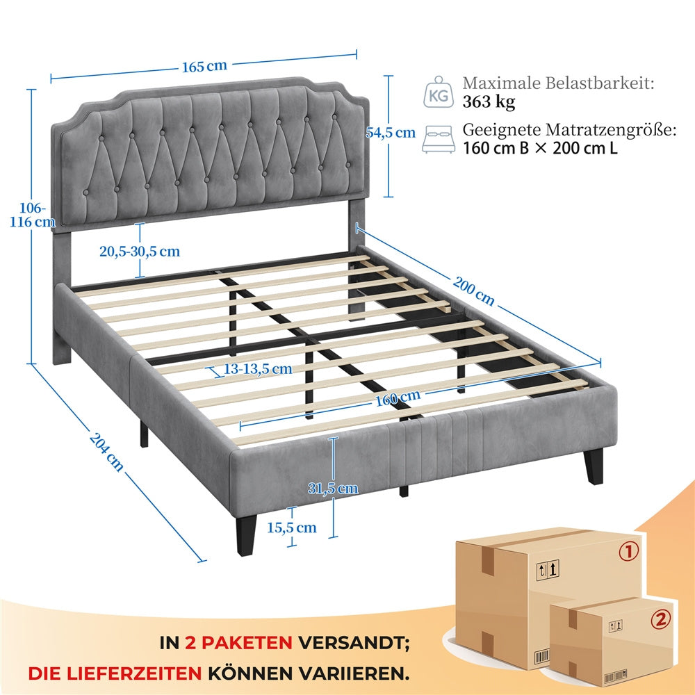 Costoffs Polsterbett, 140 × 200 cm für Bett – Detailansicht 14