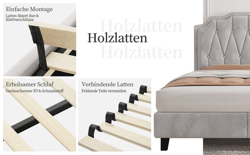Costoffs Polsterbett, 140 × 200 cm für Bett – Detailansicht 18