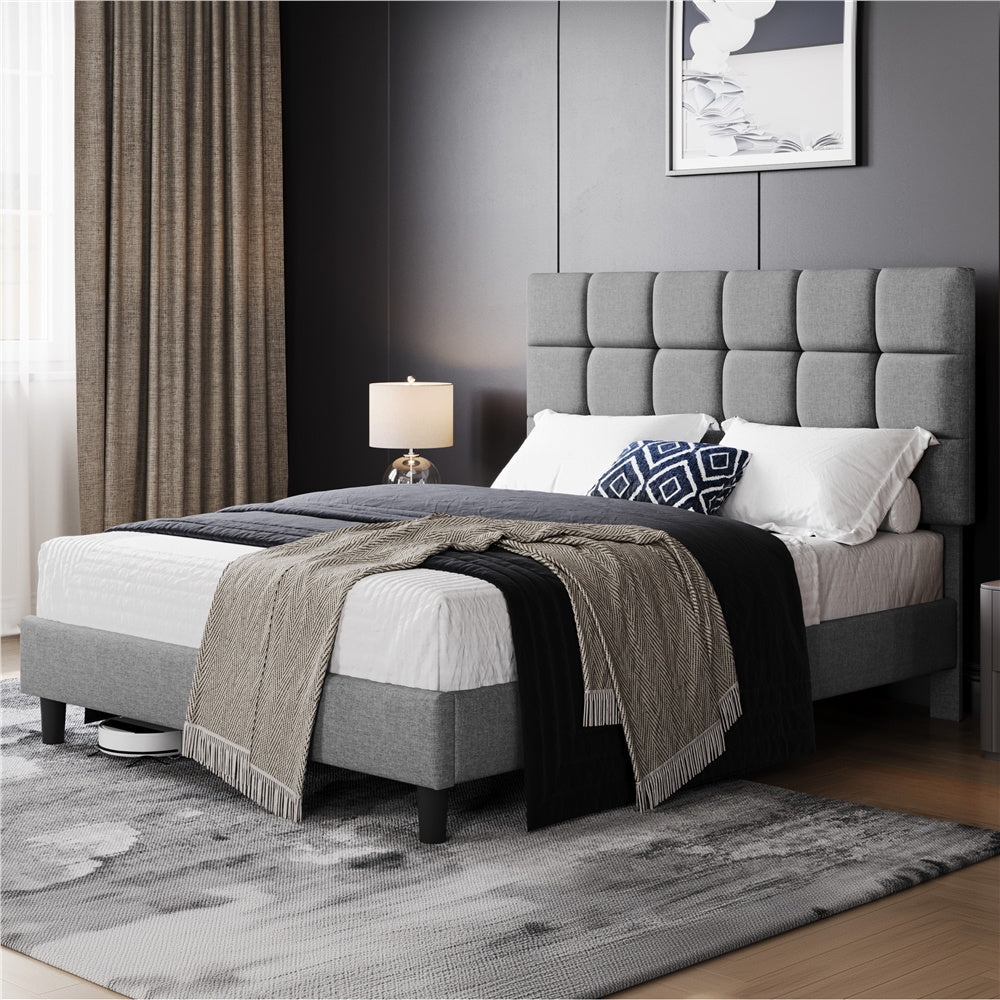 Costoffs Polsterbett, Hellgrau für Bett und Schlafzimmer – Detailansicht 3