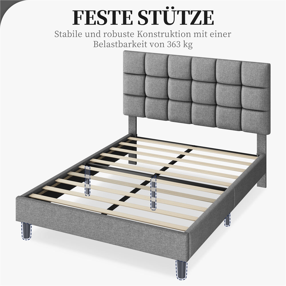 Costoffs Polsterbett, Hellgrau für Bett und Schlafzimmer – Detailansicht 8