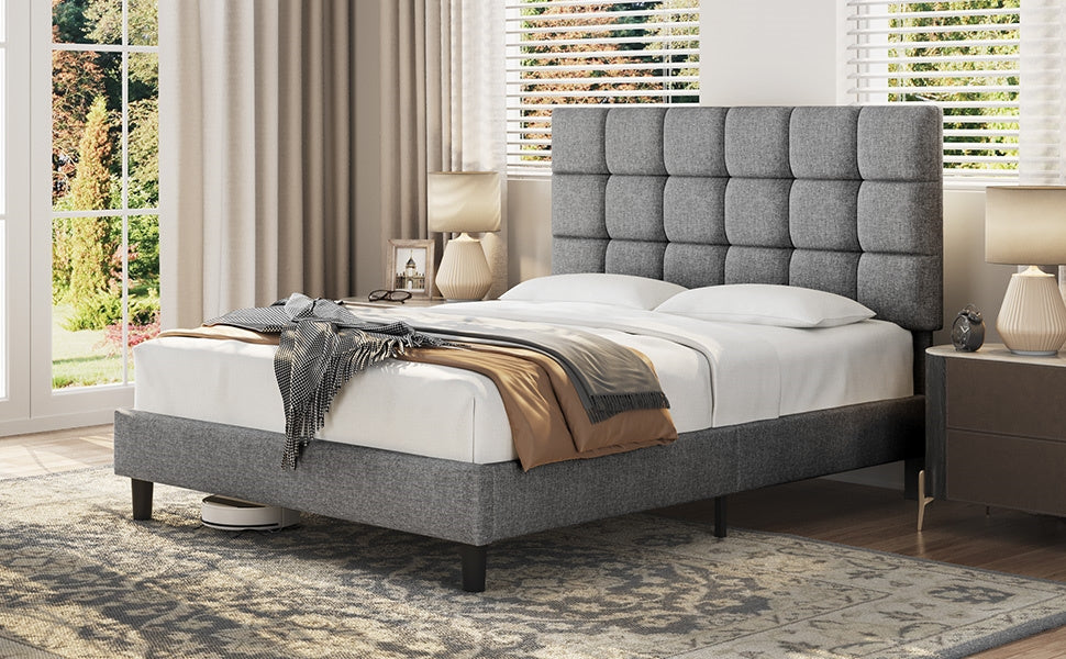 Costoffs Polsterbett, Hellgrau für Bett und Schlafzimmer – Detailansicht 14
