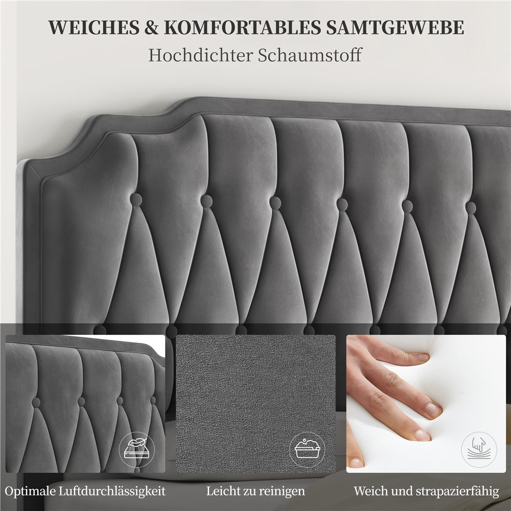 Costoffs Polsterbett, Hellgrau für Schlafzimmer – Detailansicht 21
